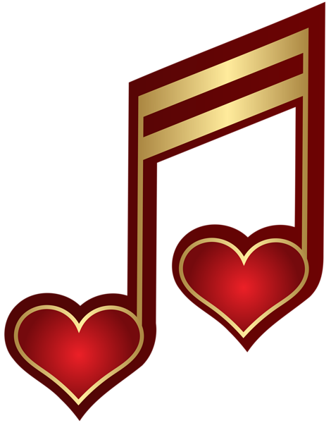 This png image - Musical Note with Hearts PNG Clipart, is available for free download