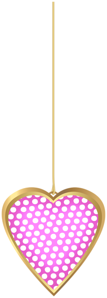 This png image - Pink Dotted Hanging Heart PNG Clipart, is available for free download