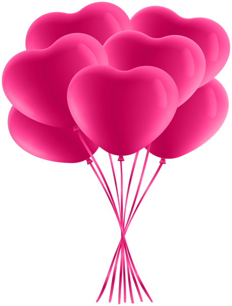 This png image - Pink Heart Balloons Bunch PNG Clipart, is available for free download