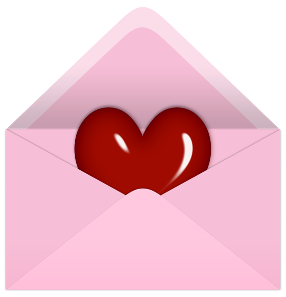 This png image - Pink Valentine Letter with Red Heart PNG Clipart Picture, is available for free download
