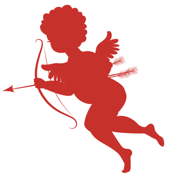 This png image - Red Cupid Silhouettes PNG Picture, is available for free download