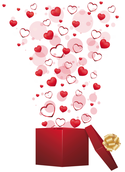 This png image - Red Gift with Hearts PNG Clipart Picture, is available for free download
