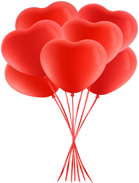 This png image - Red Heart Balloons Bunch PNG Clipart, is available for free download