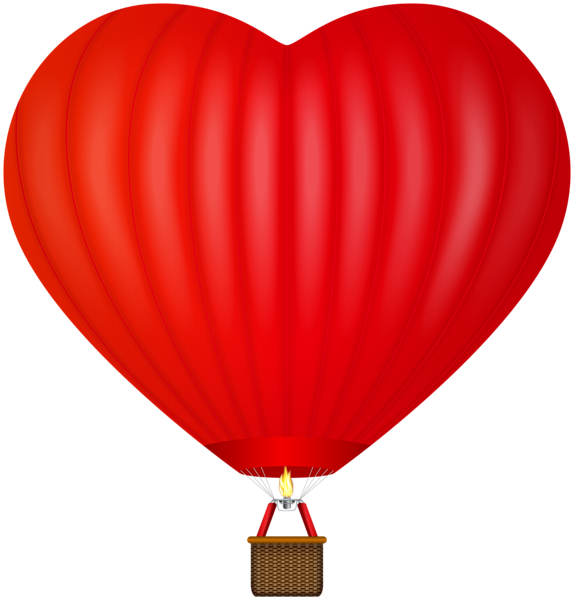 This png image - Red Heart Hot Air Balloon PNG Clipart, is available for free download
