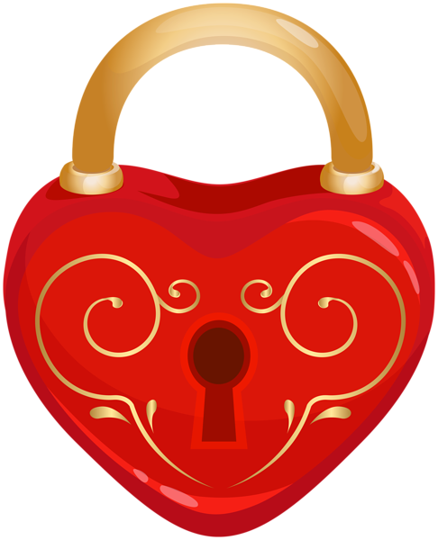 This png image - Red Heart Love Padlock PNG Clipart, is available for free download