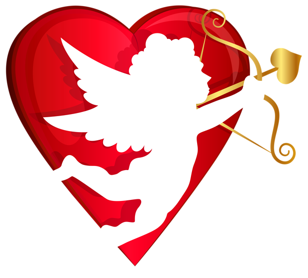 This png image - Red Heart and Cupid Transparent PNG Clip Art Image, is available for free download