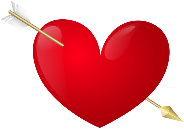 This png image - Red Heart with Arrow Transparent Clipart, is available for free download