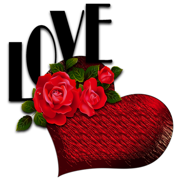 This png image - Red Heart with Roses and Love PNG Picture, is available for free download