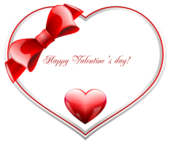 This png image - Red and White Happy Valentine's Day Heart PNG Clip Art Image, is available for free download