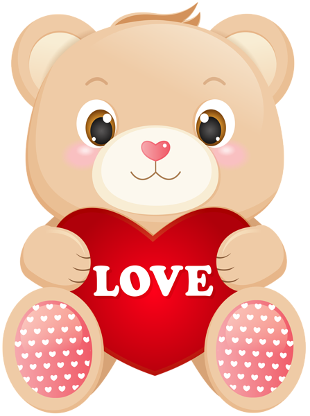 This png image - Teddy Bear with Love Heart Transparent Image, is available for free download