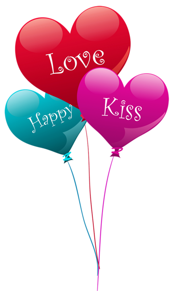 This png image - Transparent Heart Kiss Love Happy Balloons PNG Clipart, is available for free download