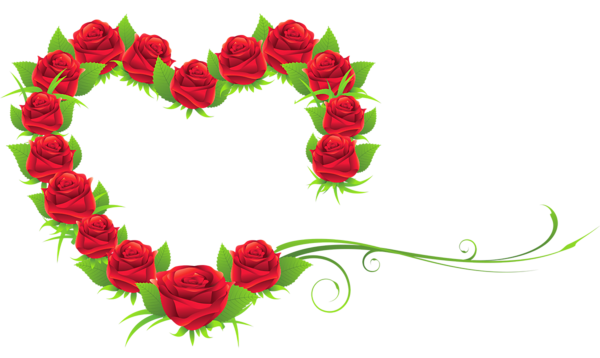 This png image - Transparent Heart of Roses Decor, is available for free download