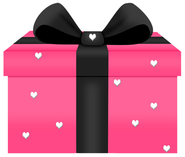 This png image - Transparent Pink Gift with Hearts Decorn PNG Picture, is available for free download