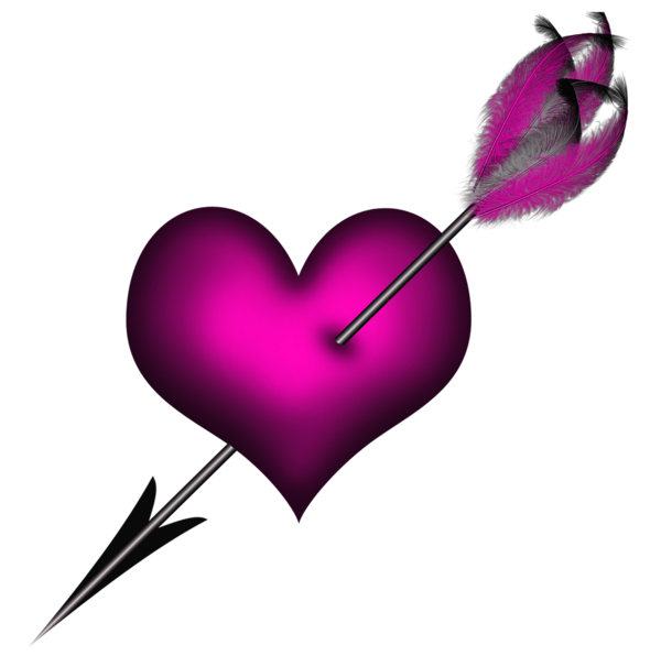 This png image - Transparent Pink Heart with Arrow PNG Clipart, is available for free download