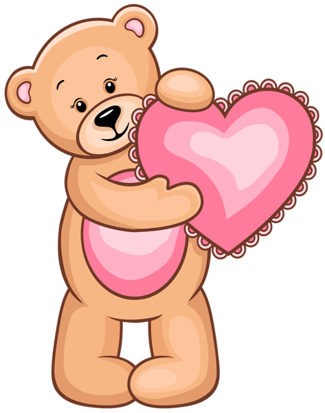 This png image - Transparent Teddy Bear with Pink Heart PNG Clipart, is available for free download