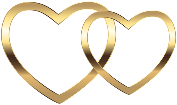 This png image - Transparent Two Gold Hearts PNG Clip Art Image, is available for free download