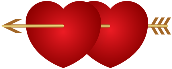 This png image - Two Hearts with Arrow PNG Transparent Clipart, is available for free download