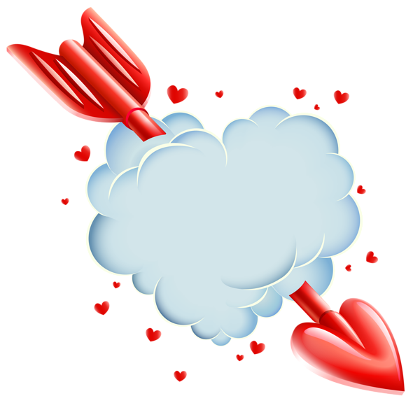 This png image - Valentine's Day Cloud Heart with Arrow Transparent PNG Clip Art Image, is available for free download