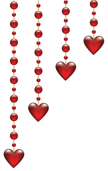 This png image - Valentine's Day Hanging Hearts Transparent PNG Clip Art Image, is available for free download