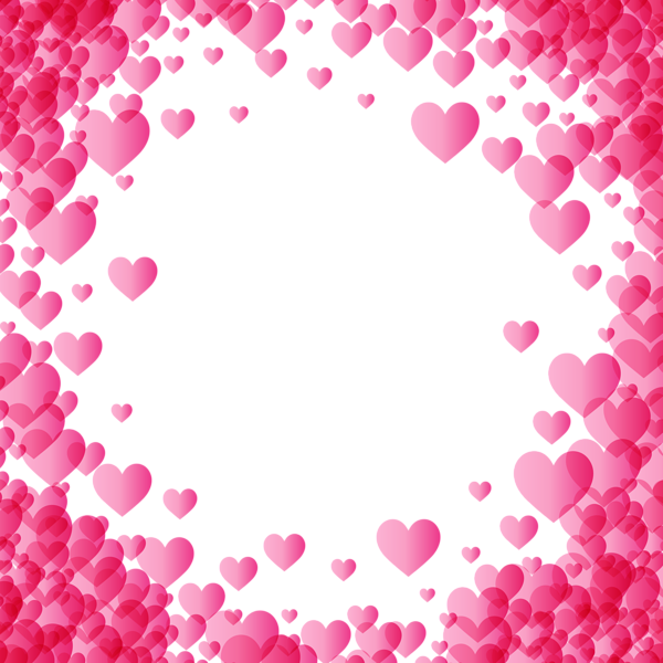This png image - Valentine's Day Pink Heart Border Frame Transparent Image, is available for free download