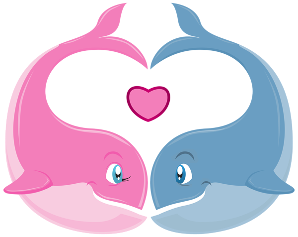 This png image - Valentine's Day Whales Couple PNG Clipart Image, is available for free download