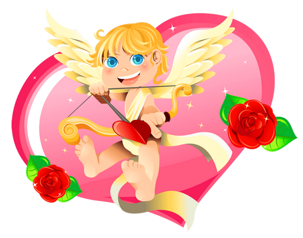 This png image - Valentine Cupid with Heart Decor PNG Clipart, is available for free download