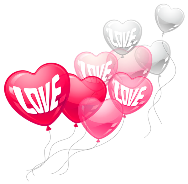This png image - Valentines Day Pink and White Love Heart Baloons PNG Clipart Picture, is available for free download