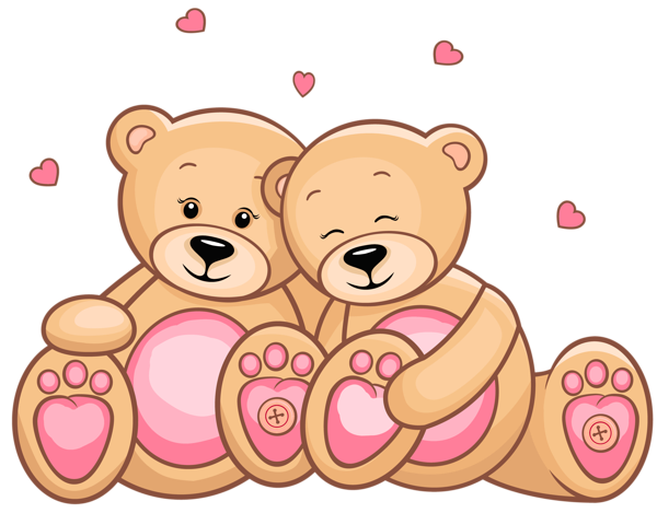 This png image - Valentines Day Teddy Couple PNG Clipart Picture, is available for free download