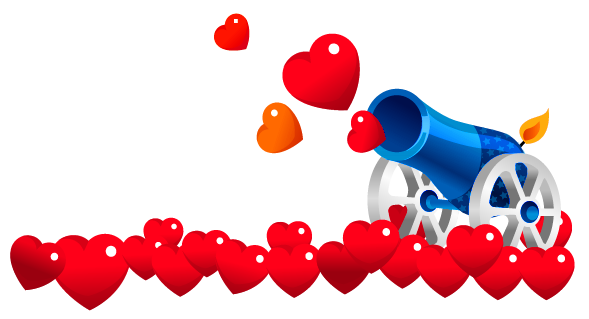 This png image - Valentines Heart Cannon PNG Clipart Picture, is available for free download
