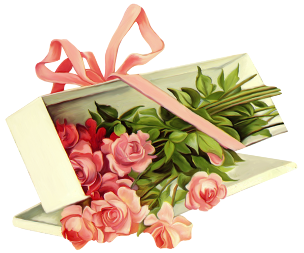 This png image - Vintage Rose Box PNG Clipart Picture, is available for free download
