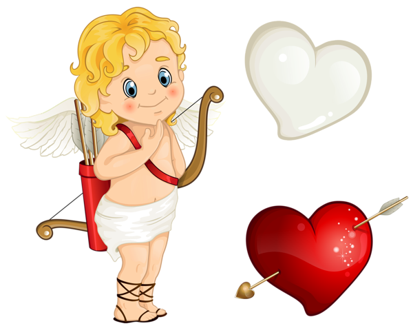 Beautiful Cupid with Hearts PNG Clipart | Gallery Yopriceville - High ...