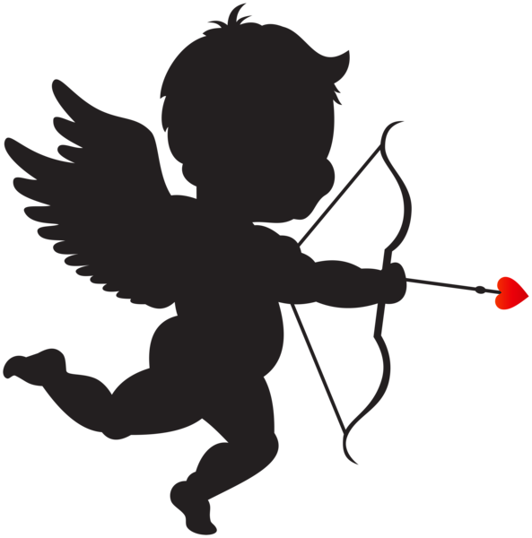 Cupid with Bow Silhouette PNG Clip Art Image | Gallery ...