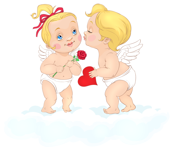 Cute Cupids on Cloud PNG Clipart Picture | Gallery ...