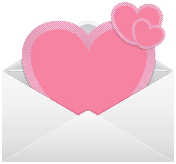Envelope with Pink Hearts Transparent PNG Clip Art Image ...