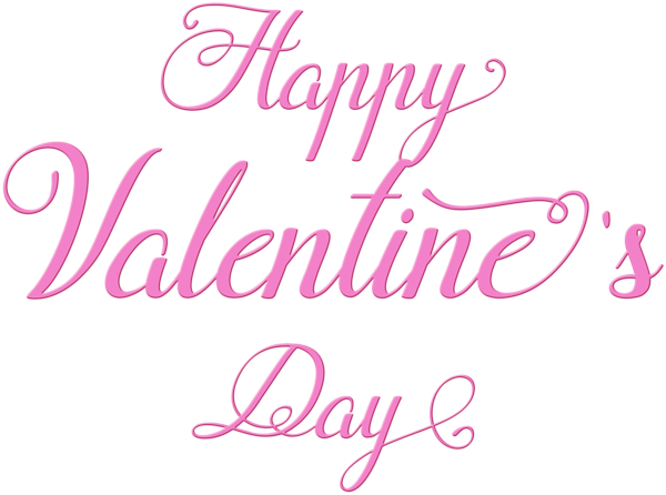 Happy Valentine's Day Pink Text Transparent PNG Image ...