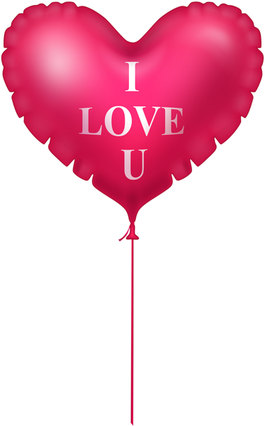 I Love You Pink Heart Balloon PNG Image | Gallery ...