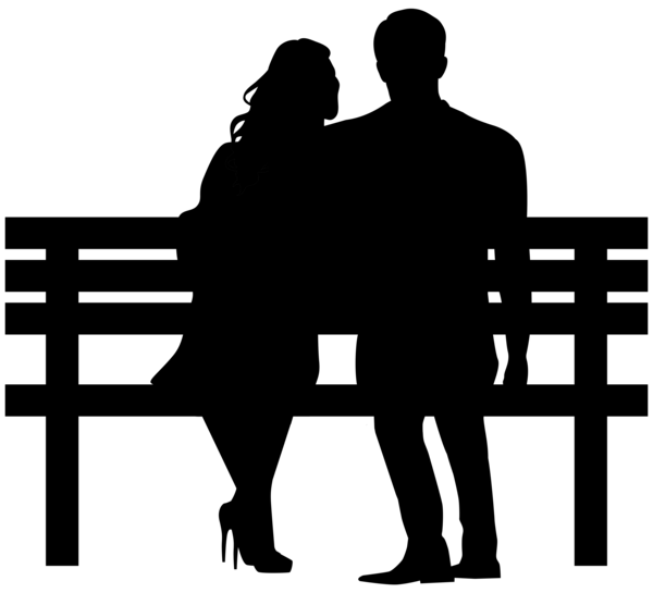 Love Couple Silhouettes on Bench Transparent Image | Gallery