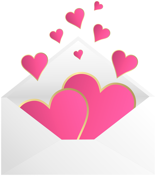 Pink Envelope with Hearts PNG Clipart | Gallery Yopriceville - High ...