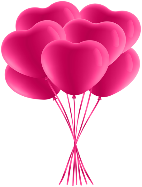 Pink Heart Balloons Bunch PNG Clipart | Gallery Yopriceville - High ...