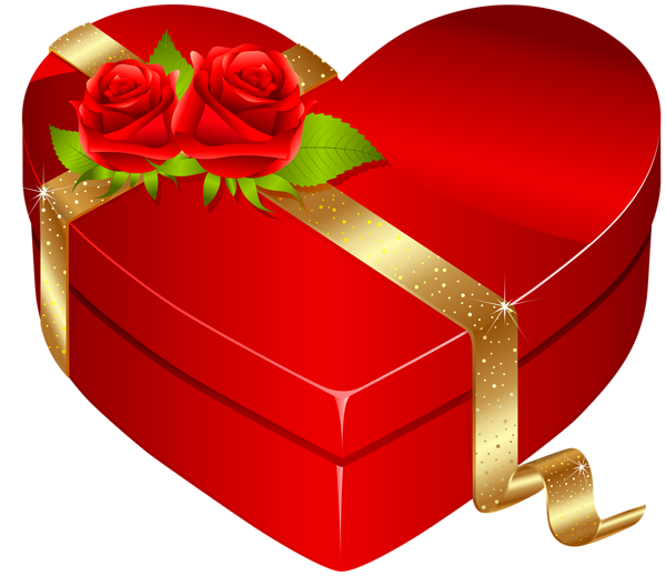 Red Heart Box with Red Roses PNG Clipart Image Gallery