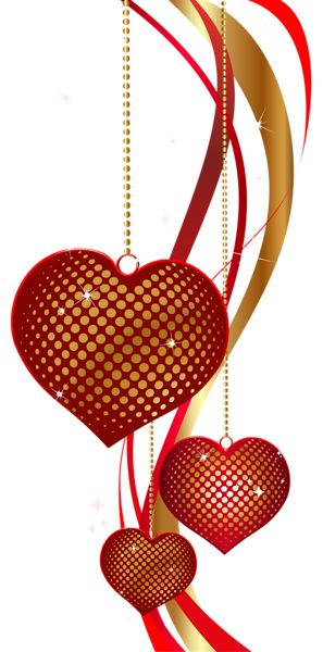 Valentine's Day Decorative Hearts PNG Clip Art Image ...