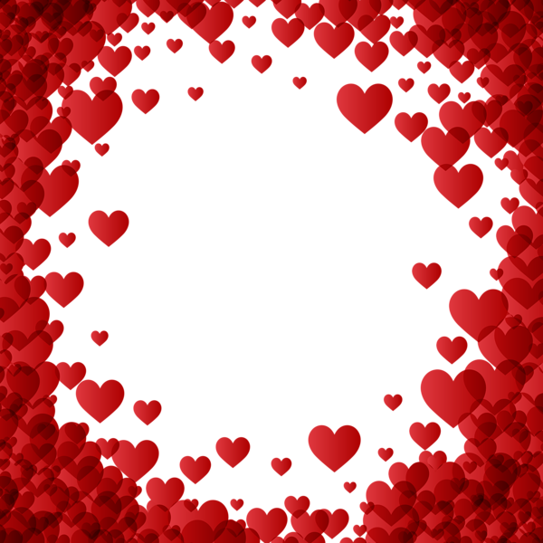 Valentine's Day Heart Border Frame Transparent Image ...