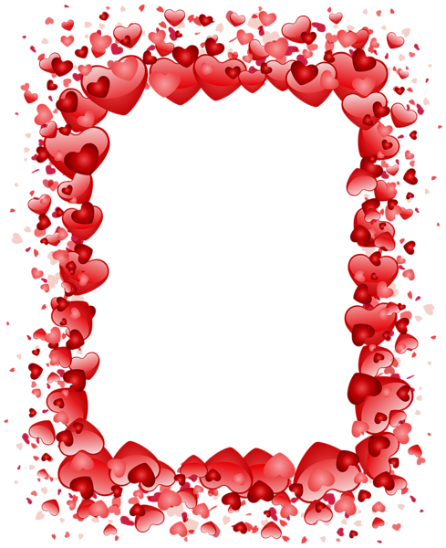 Valentine's Day Hearts Border Transparent PNG Clip Art ...
