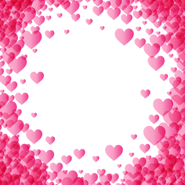 Valentine's Day Pink Heart Border Frame Transparent Image ...