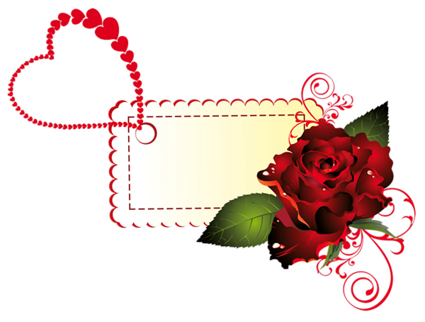 Valentine Rose Label PNG Clipart Picture | Gallery Yopriceville - High ...