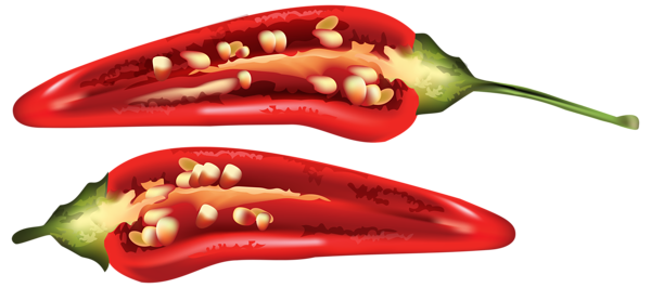 This png image - Half Red Chili Pepper PNG Clip Art Image, is available for free download