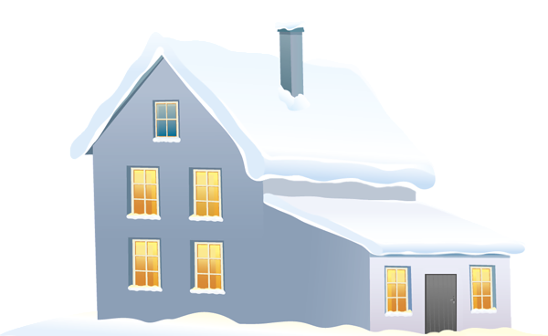 This png image - Blue Winter House PNG Clipart Image, is available for free download