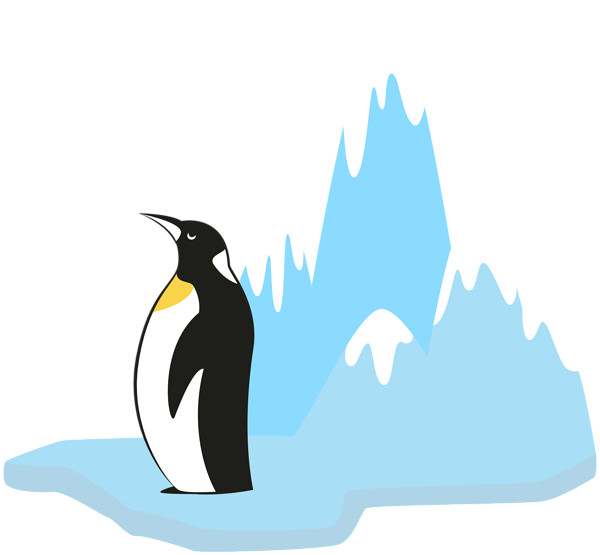 This png image - Penguin on Glacier Transparent PNG Clip Art Image, is available for free download