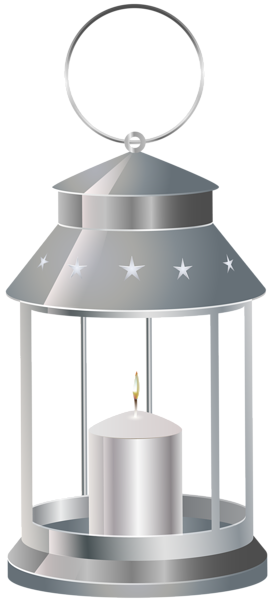 This png image - Silver Lantern with Candle PNG Transparent Clip Art Image, is available for free download