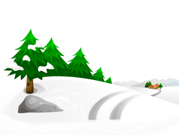 This png image - Snowy Winter Ground with Trees and House PNG Clipart Image, is available for free download